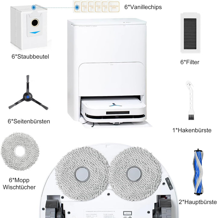 33 Stück Zubehörset für ECOVACS DEEBOT X5 Omni /X5 Pro Saugroboter, 2 Hauptbürste 6 Staubbeutel 6 Wi