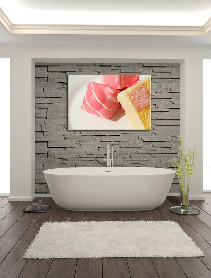 Pixxprint köstliche Süssigkeiten auf Leinwand, XXL riesige Bilder fertig gerahmt mit Keilrahmen, Kun