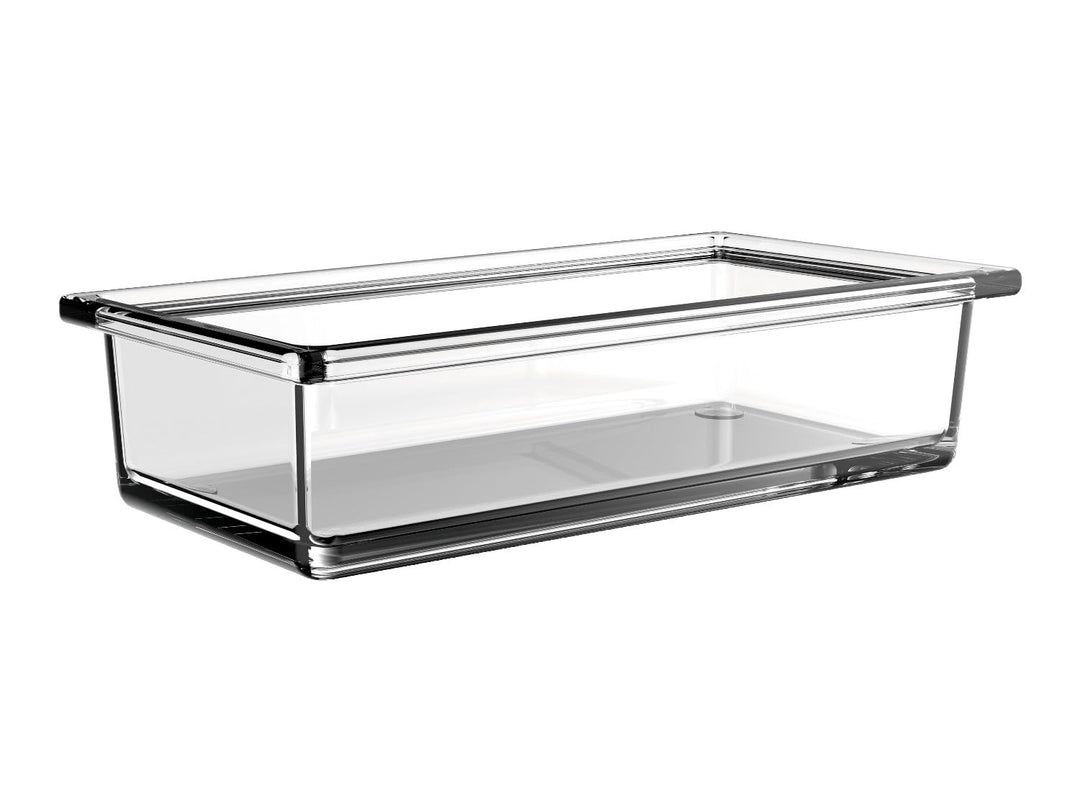 Emco Liaison Glasschale rechteckig für Reling, Kristallglas klar, flach, lang