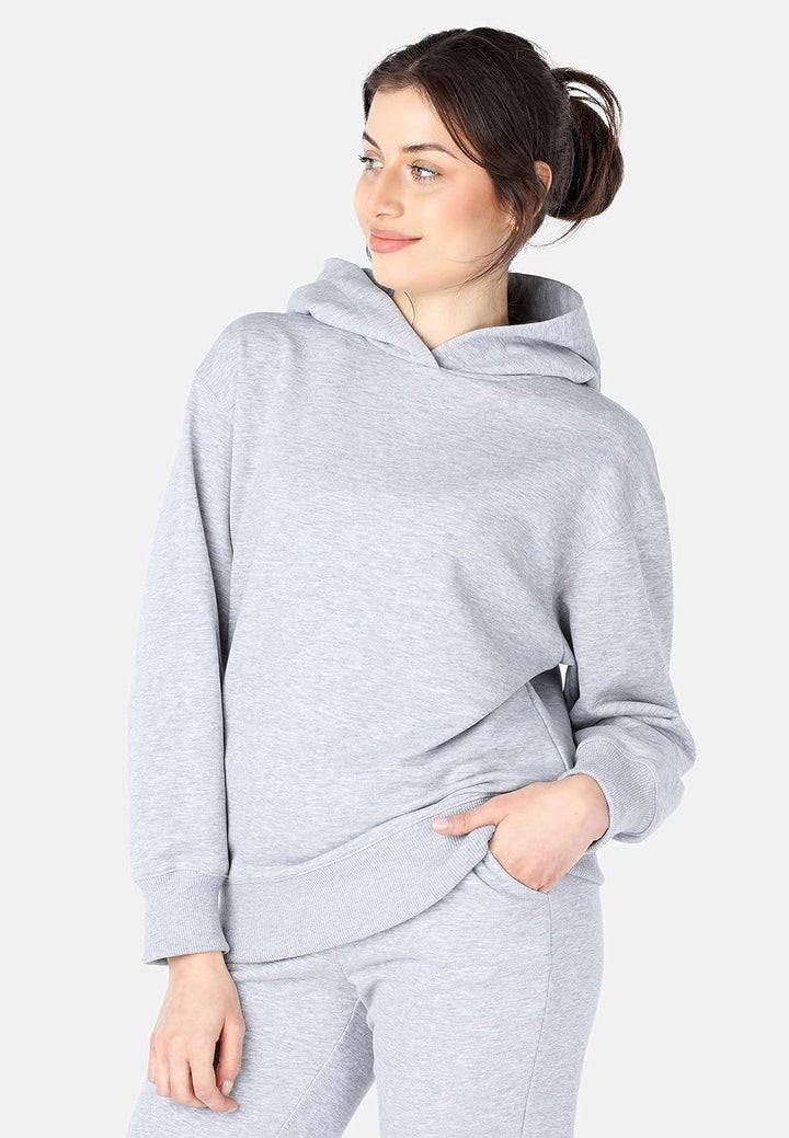 Bellivalini Kapuzenpullover lang Damen Hoodie Sportanzug Oberteil Jogging Pullover BLV210 S Melange,