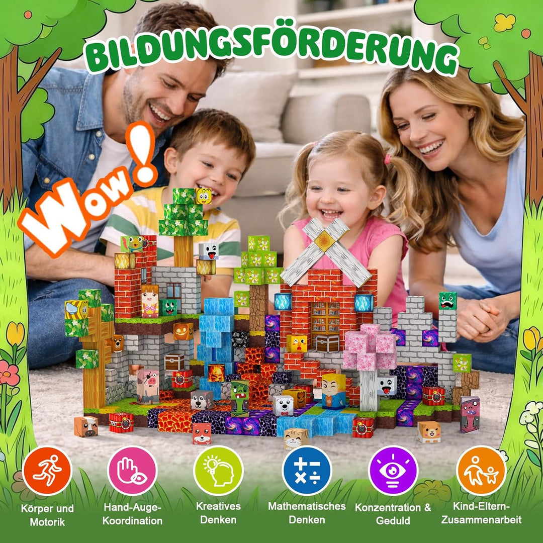 Magnetische Bausteine 330 PCS 2CM Magnetbausteine für Kinder ab 3 Jahre Magnetic Blocks, Spielzeug M
