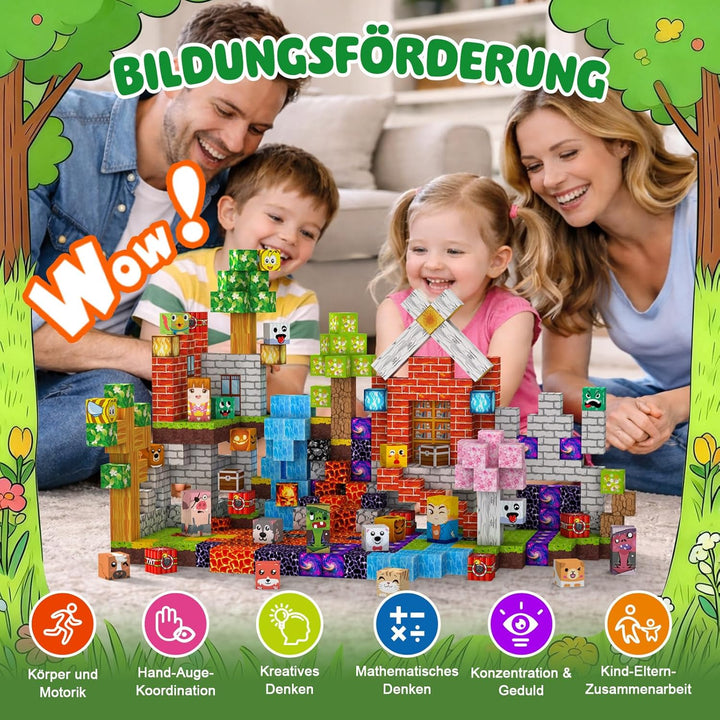 Magnetische Bausteine 330 PCS 2CM Magnetbausteine für Kinder ab 3 Jahre Magnetic Blocks, Spielzeug M