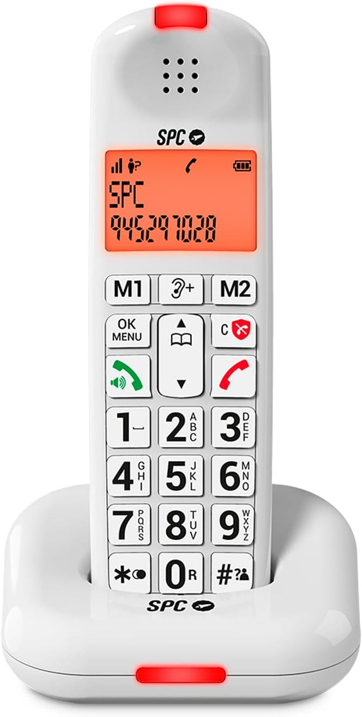 SPC Comfort Kairo - Schnurloses Telefon für Senioren mit grossen Tasten, verstärktem Ton, hörgerätek