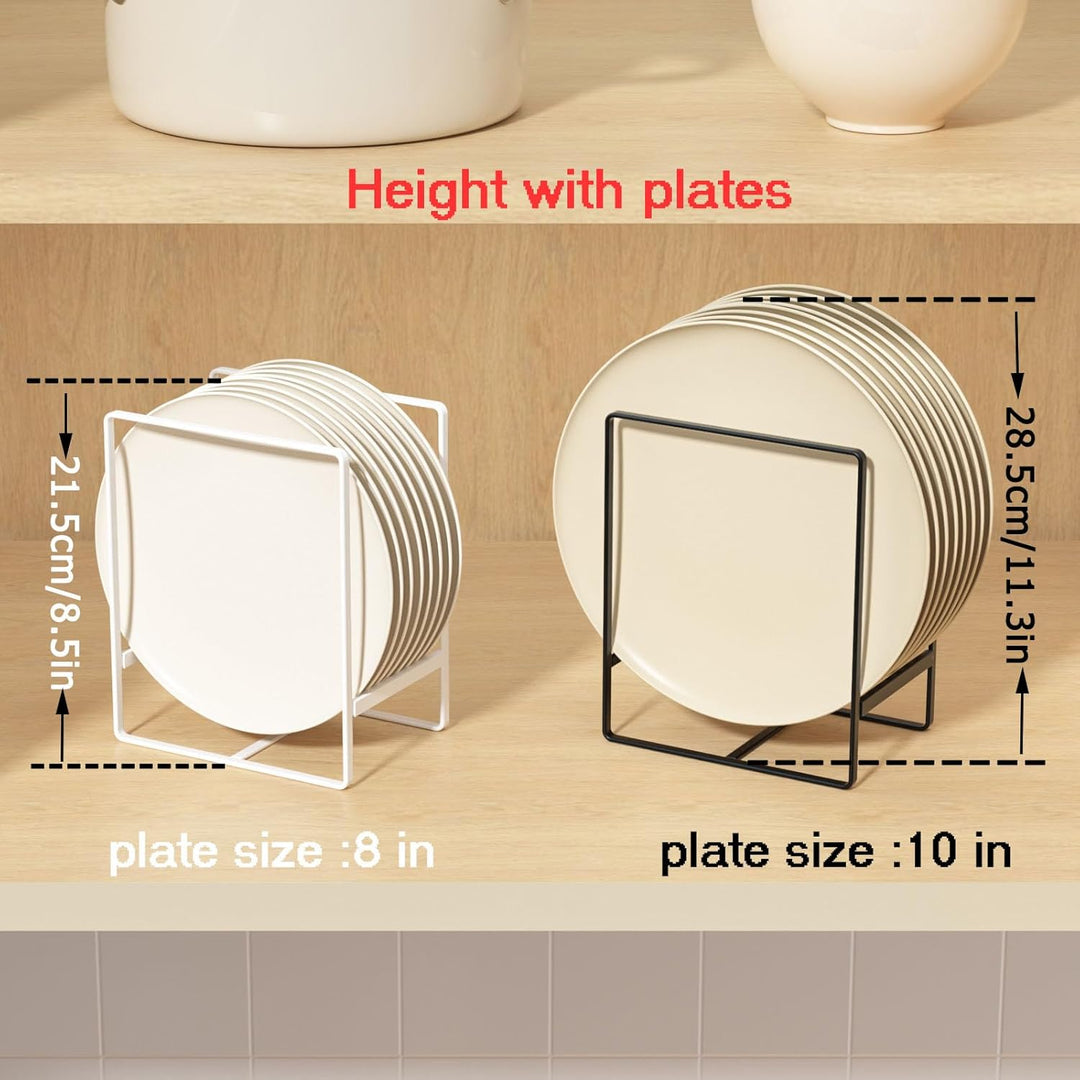 Metal 2 Pack Plate Rack/Dish Drainer - Kitchen Cabinet Storage Organiser, Tableware 2-pack Black, 2-