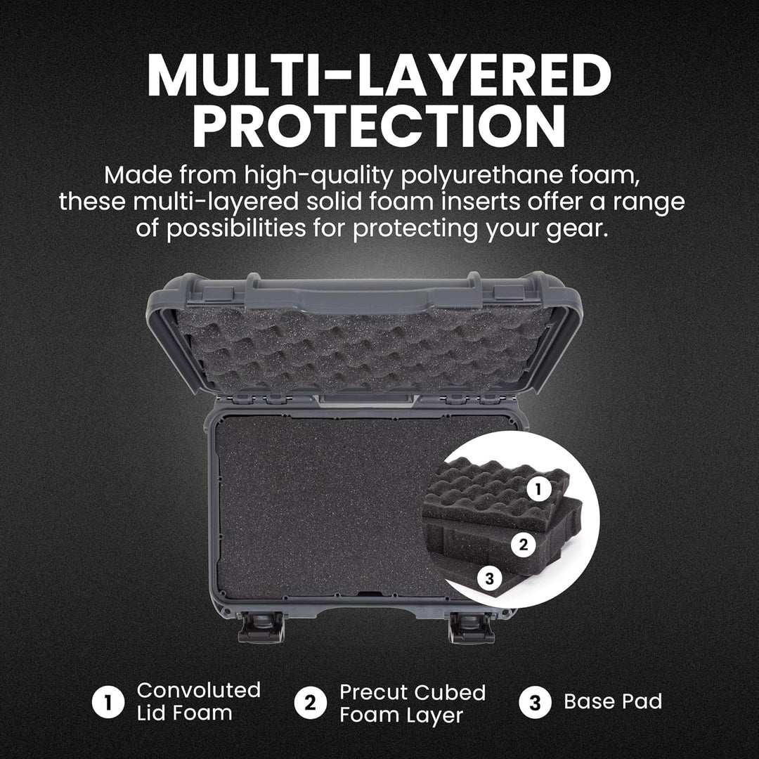 Nanuk 909 Wasserdichter Hartschalenkoffer Mit Plüschschaumeinlage - Graphit Grau (Graphite//Nature's