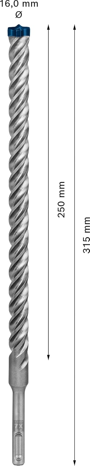 Bosch Professional 1x Expert SDS plus-7X Hammerbohrer (für Stahlbeton, Ø 16,00x315 mm, Zubehör Bohrh