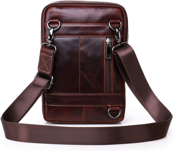 Umhängetasche aus Leder Schulter Crossbody Reisetasche für Herren Frauen 
