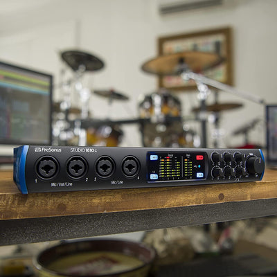 PreSonus Studio 1810c, 18 Eingänge/8 Ausgänge, 192 kHz, USB-C Audio Interface mit Software-Bundle in