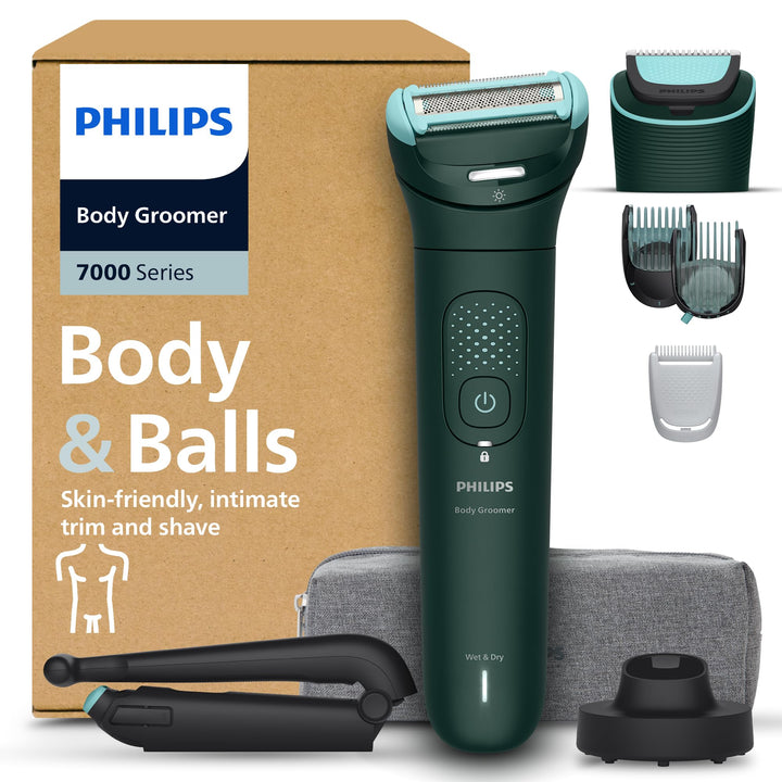 Philips Body Groomer 7000 Series - Trimmer für Herren mit 2D-Flexkopf, Triple Protect Shave System,