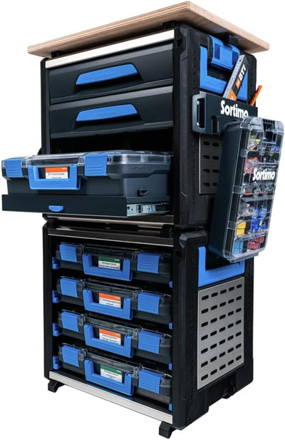 Kleinteile Aufbewahrung Koffer | Bosch Sortimo T-BOXX 320 Anthrazit inkl. Insetboxen-Set A3 | Ideale