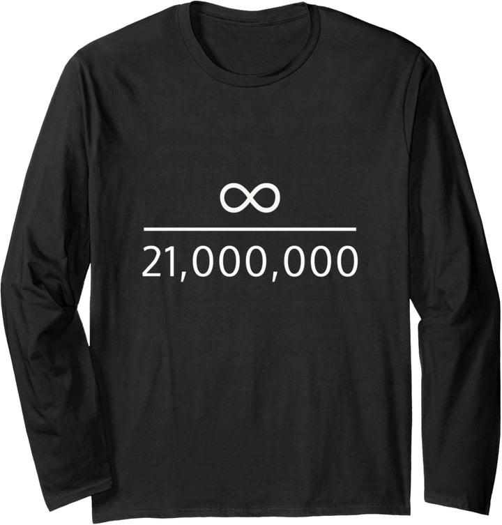 Infinity divided by 21 Million Mio Crypto Bitcoin Langarmshirt