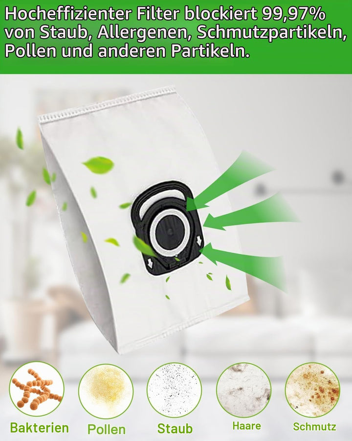 12 Staubsaugerbeutel für Rowenta Hygiene + ZR200520 ZR200720, Silence Force Modelle, Kompatibel Mit
