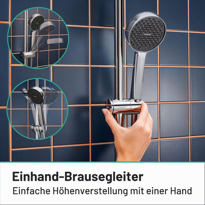hansgrohe Activera Select S - Duschset mit Duschkopf wassersparend (EcoSmart, 2 Strahlarten), Duschs