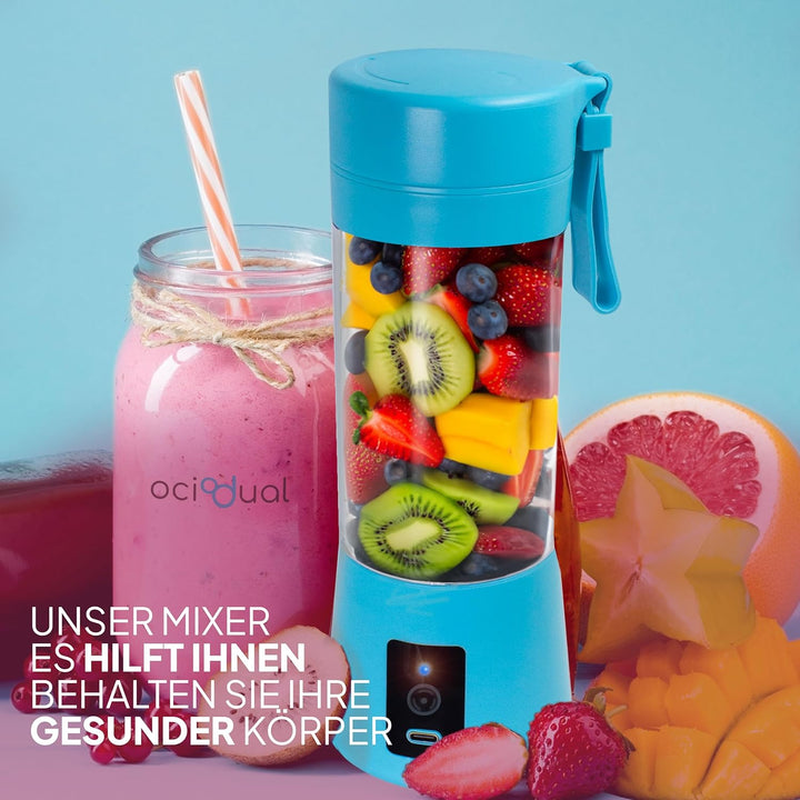 OcioDual Tragbarer Mixer to Go, Mixer Smoothie Maker, Blender fur Milchshakes, Cocktails, Proteinsha