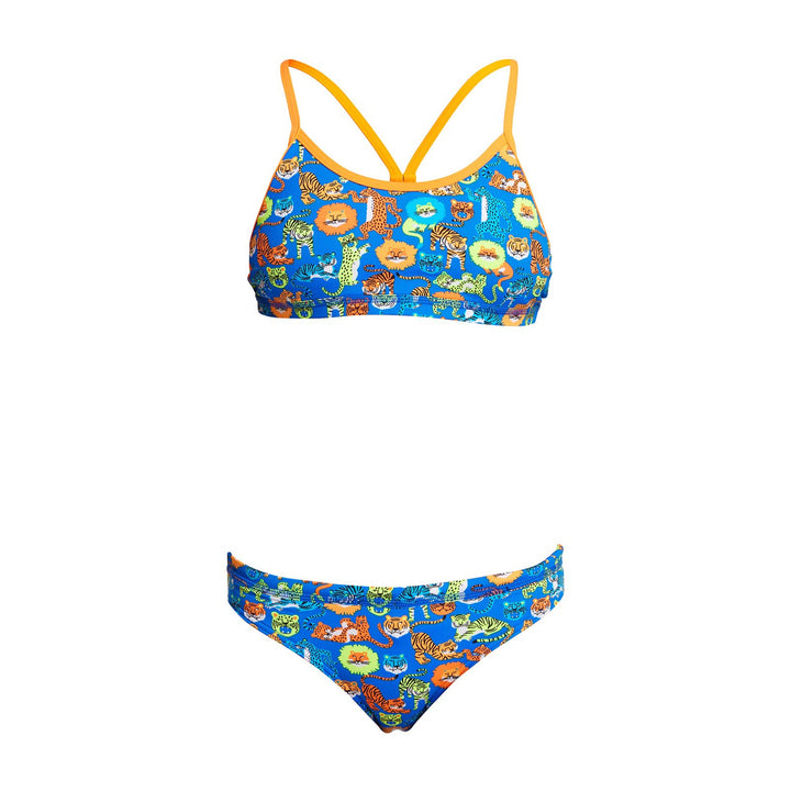 Funkita Bikini Set Racerback Big Cat Bash 164 / AUS 12 (Girl)