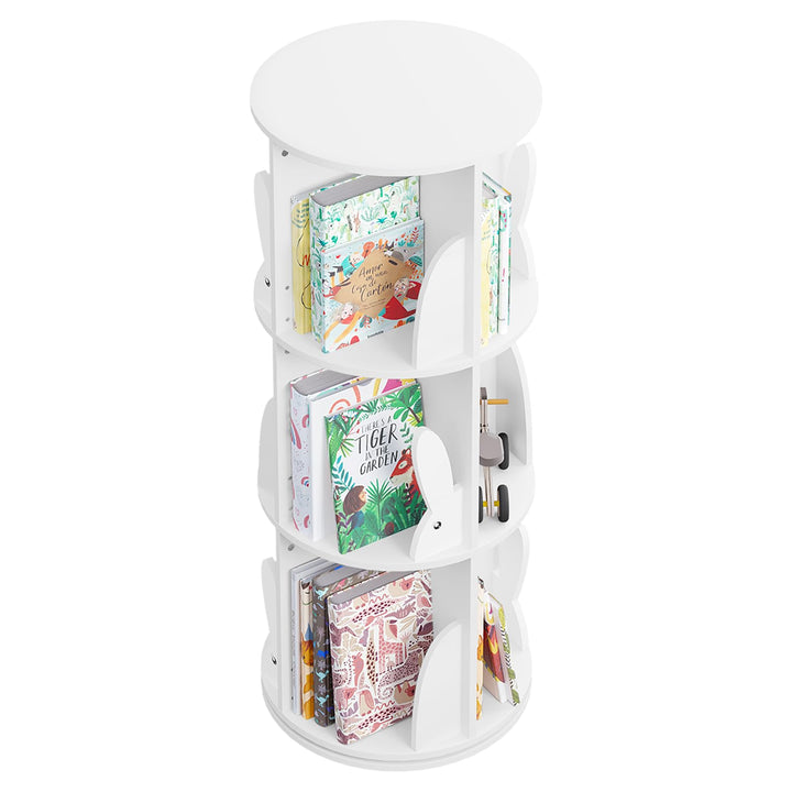 WOLTU Bücherregal Kinder, drehbares Kinderregal mit 3 Ebenen, Bücher Regal Kinderzimmer Wohnzimmer,