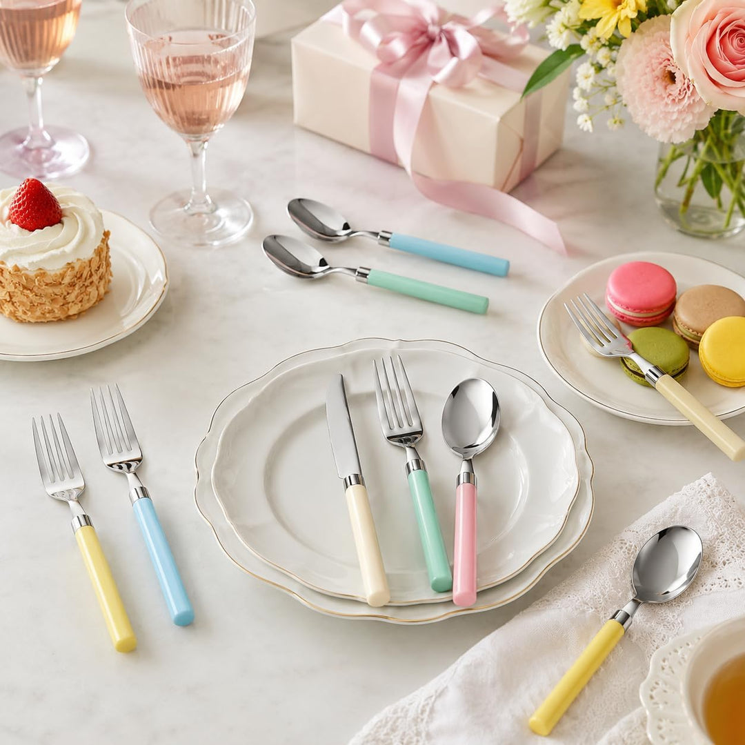 Exzact Besteck-Set, 20-teilig, Edelstahl, Pülmaschinenfest, Bunt gemischt 20pcs Gemischt:, 20pcs Gem