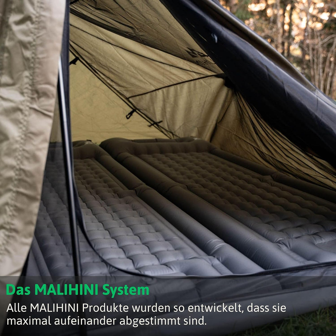 MALIHINI Camping Isomatte selbstaufblasend | Fusspumpe &amp; Kissen | 10 cm dick | Ultraleichte aufblasb