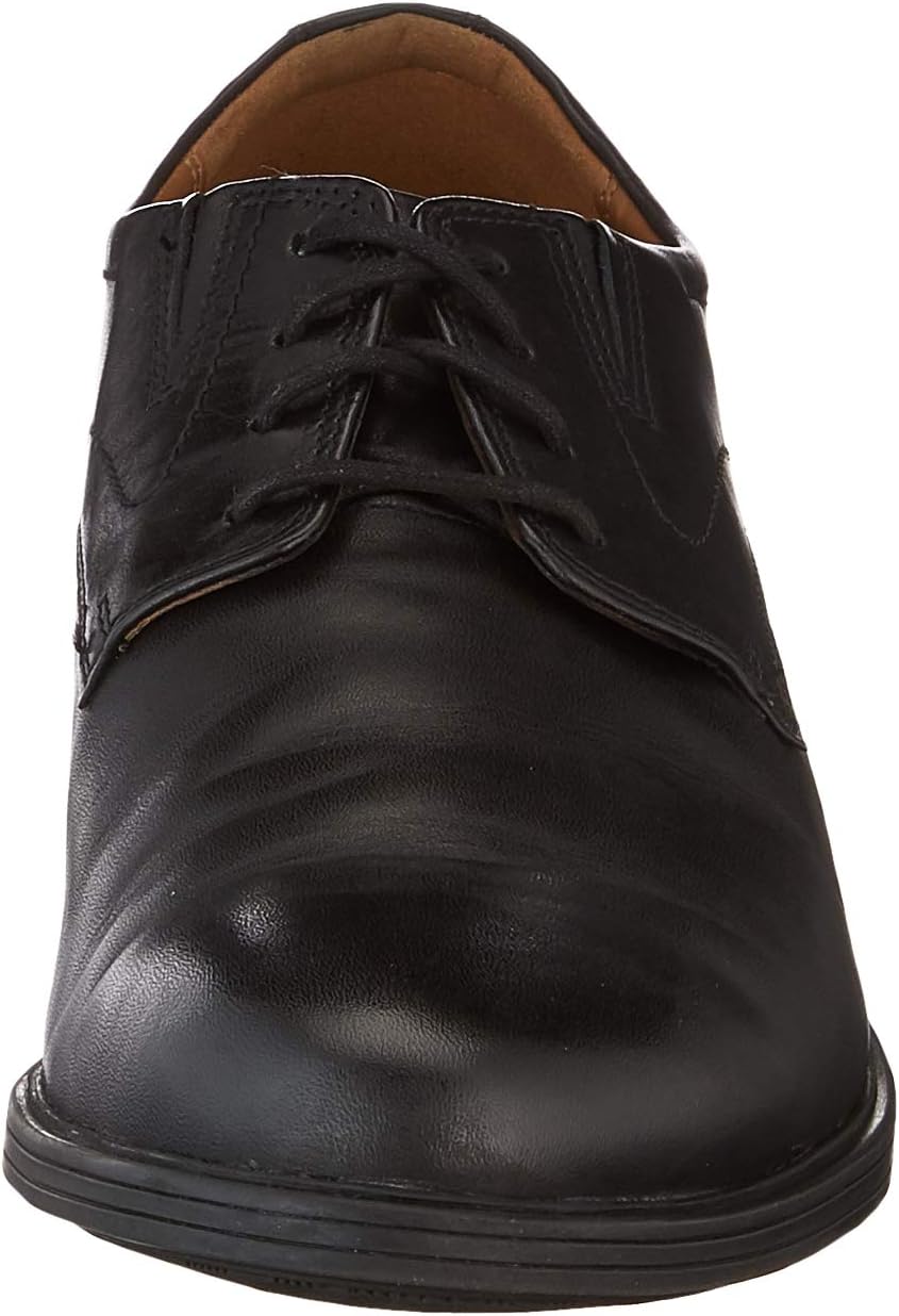 Clarks Herren Whiddon Step Slipper 41 EU Weit Black Leather, 41 EU Weit Black Leather
