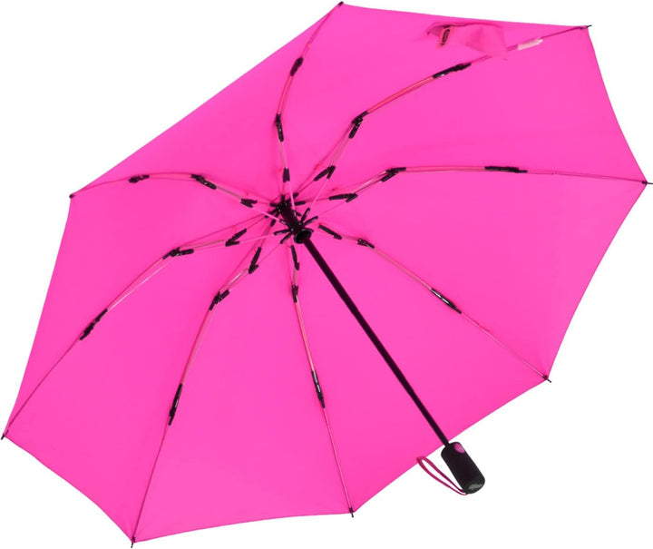 iX-brella Reverse umgekehrt öffnender Fiberglas-Taschenschirm mit farbigen Speichen - neon-pink, Neo