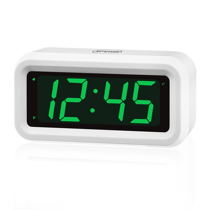 KWANWA Digitaler Wecker, LED Uhr Batteriebetrieben Tischuhr mit 3 Einstellbarer Helligkeit/Snooze/Oh
