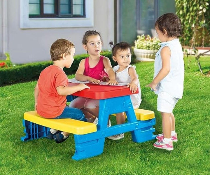 Dolu 8690089030085 3008 Picknicktisch für 4 Personen 1, Small Rot , Gelb , Blau, Rot , Gelb , Blau