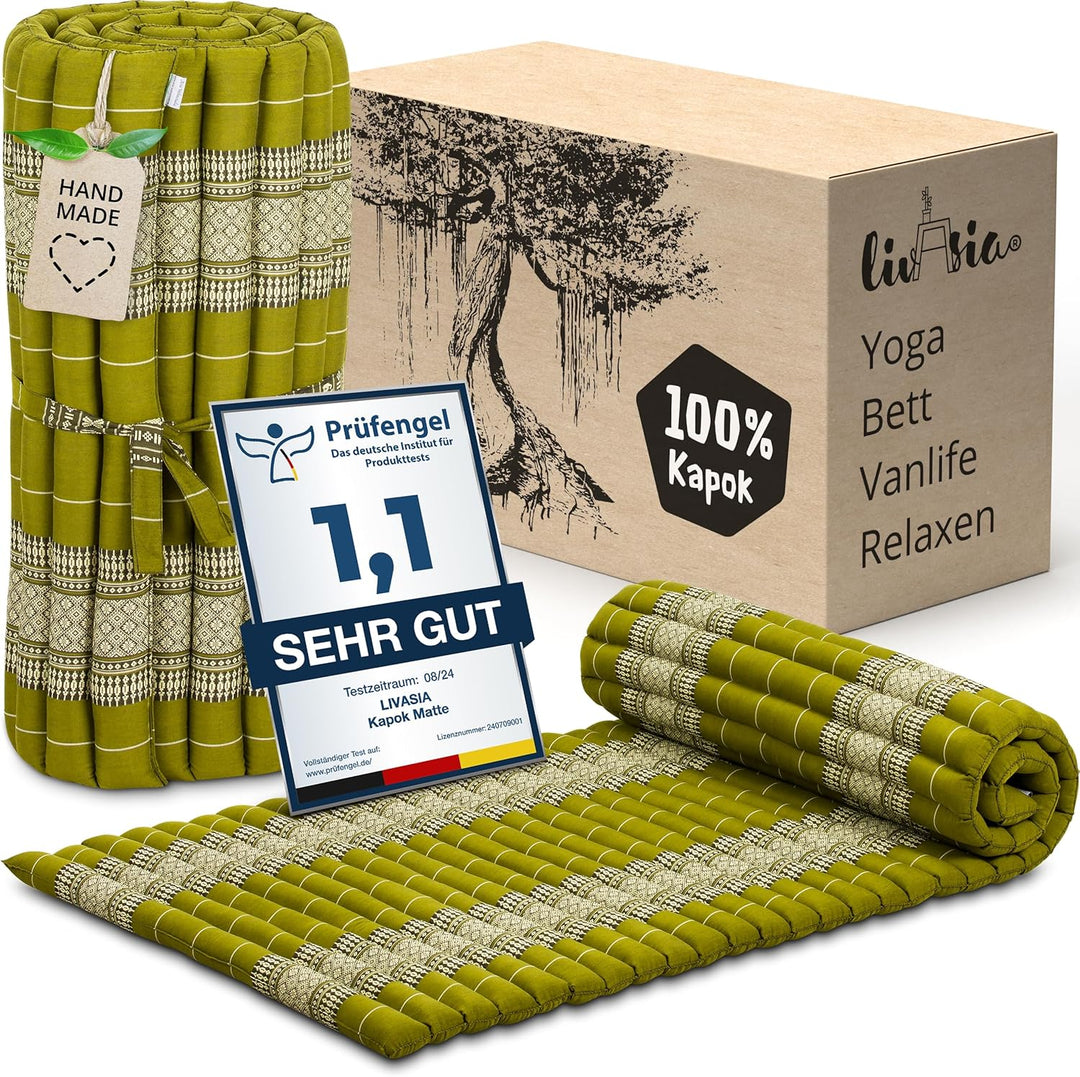 livasia Rollmatte Rollmatratze L-200x110x4,5cm, Gästebett Gästematratze 1 Person, Reisebett Kofferra