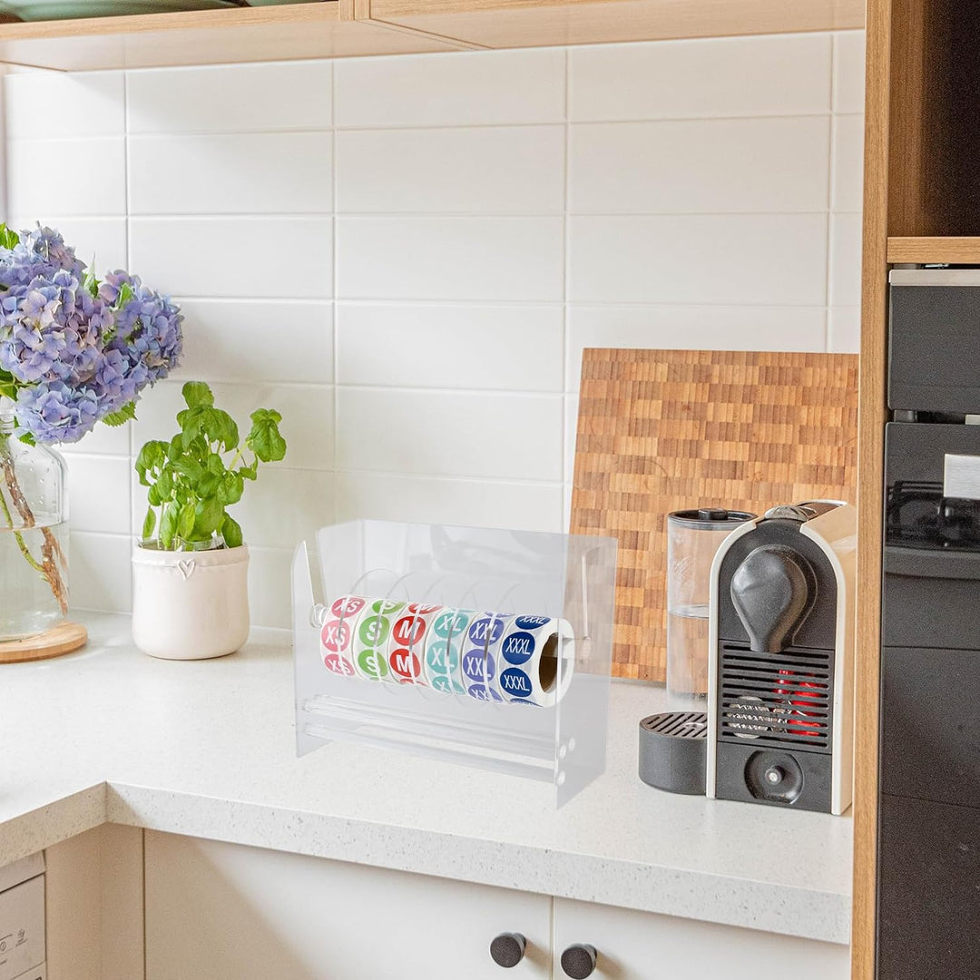 Acryl Etikettenspender, Verstellbarer Etikettenspender Transparenter Etikettenhalter Organizer Geeig