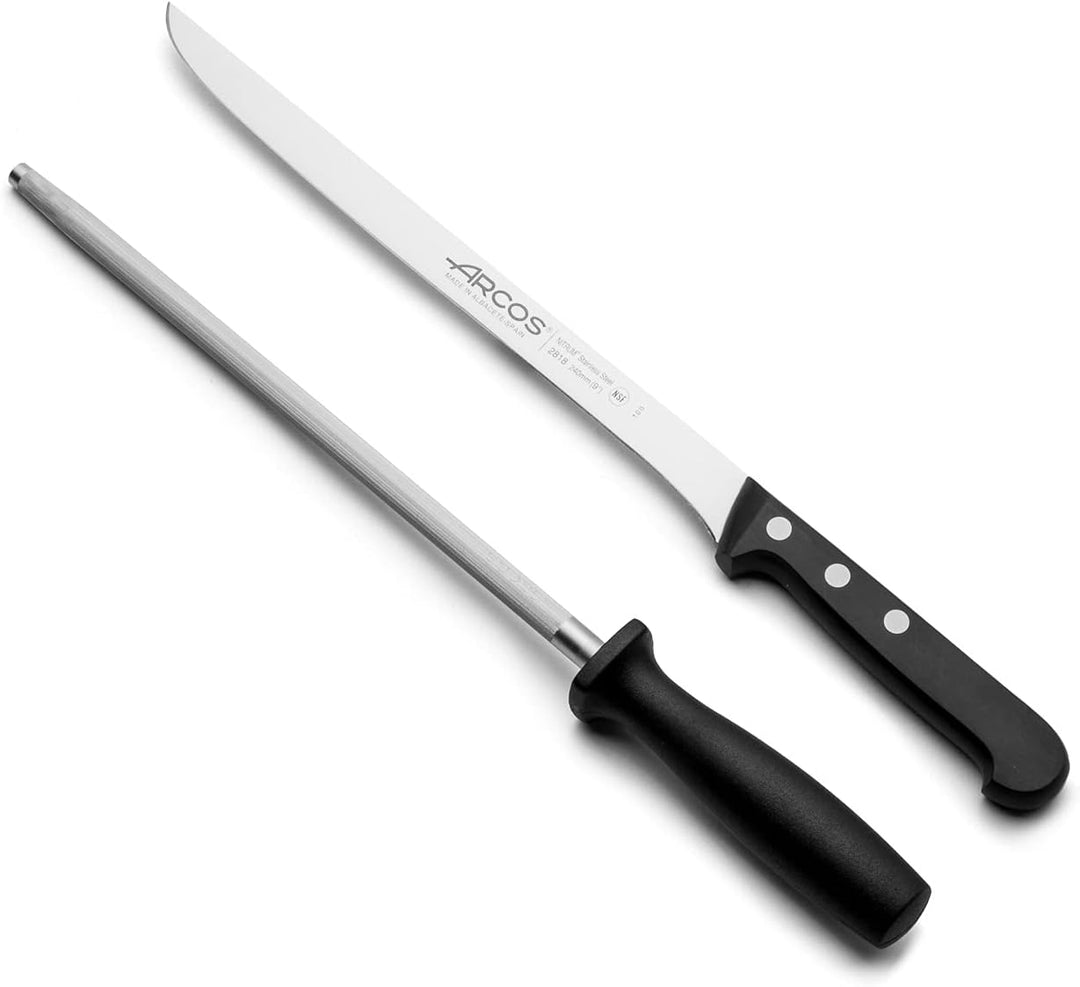 Arcos Serie Universal - Küchenmesser-Set Ham Küchenmesser-Set 2 Stück (1 Knife + 1 Wetzstahl) - Klin