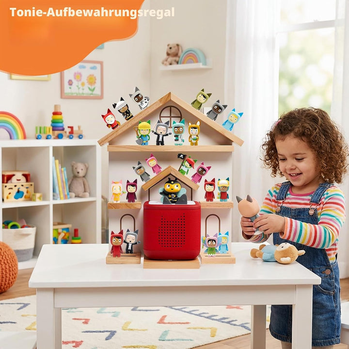 Gieanoo Weiss Tonie Regal, Haus-Form Magnet Schwimmende Wand Regal, Kiefer Holz Organizer Kompatibel
