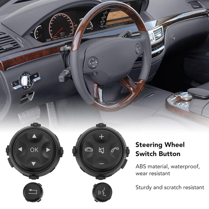 Auto-Lenkrad-Schalter-Tasten, 4 Stück Lenkrad-Steuer-Schalter-Taste, Ersatz für W221 S280 2006-2009