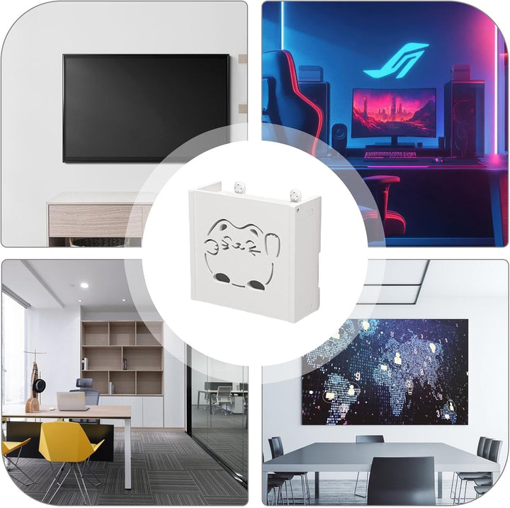 Wall Mounted Router Hider, No Drilling Router Rack, Space Saving WiFi Box, Decorative Router Storage