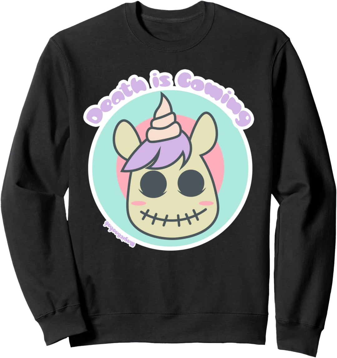 Spoopy Yami Kawaii Unicorn, Death Is Coming Halloween Cute Sweatshirt