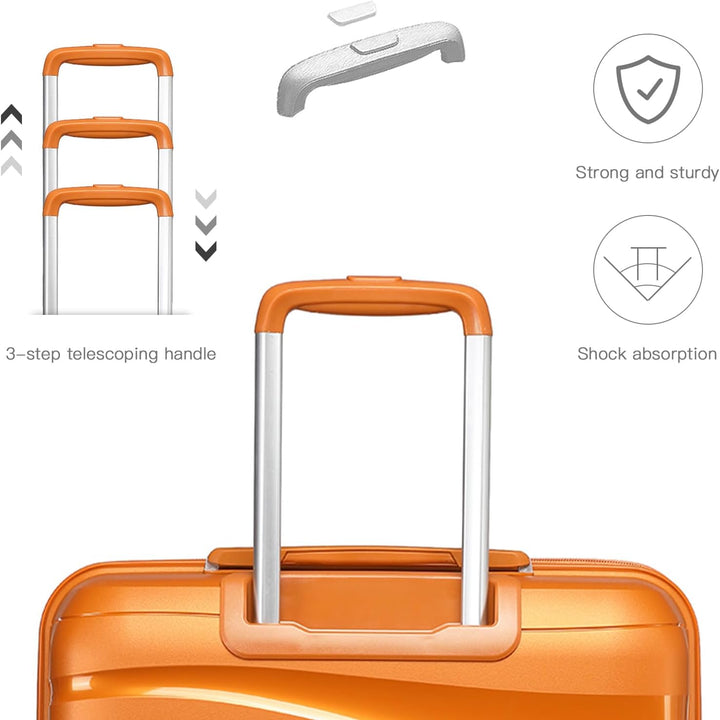 KONO Koffer Trolley Reisekoffer Gross Leicht Hartschalenkoffer mit TSA Schloss Zwillingsrollen Rollk
