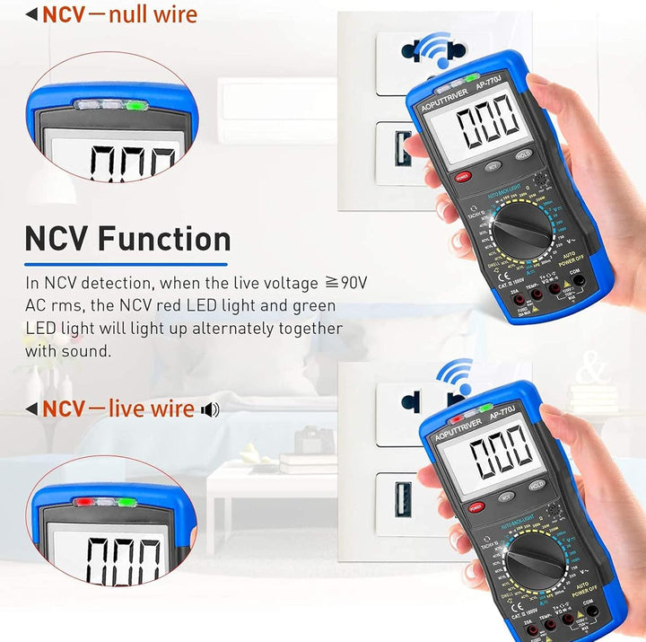 Automotive Multimeter AP-770J Auto Digital Multimeter manueller Streckenauto-Multitester Voltage Det