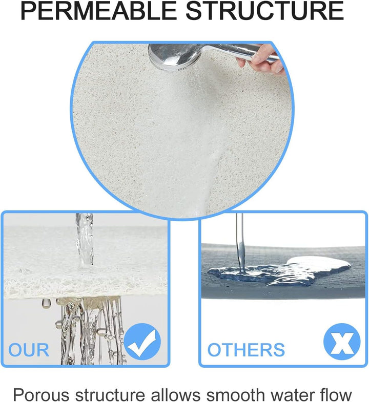 Duschmatte rutschfest,80 x 80 cm Weich Komfort Badewannenmatte mit Ablauflöchern,Anti-Schimmel,Schne