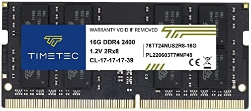 Timetec 16GB DDR4 2400MHz PC4-19200 Non-ECC Unbuffered 1.2V CL17 2Rx8 Dual Rank 260 Pin SODIMM Lapto