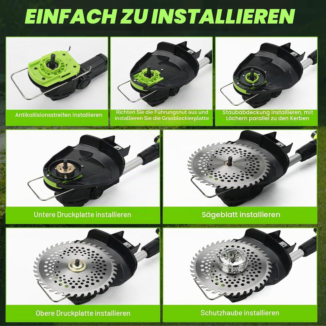 Rasentrimmer mit Akku kompatibel mit Makita, Akku Rasentrimmer 10000r/min Teleskopgriff 99–132cm, fü