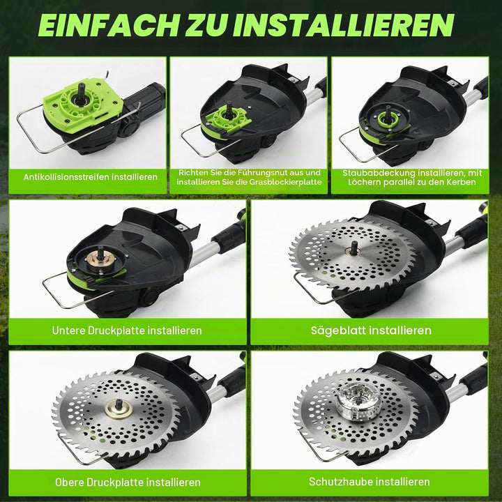 Rasentrimmer mit Akku kompatibel mit Makita, Akku Rasentrimmer 10000r/min Teleskopgriff 99–132cm, fü