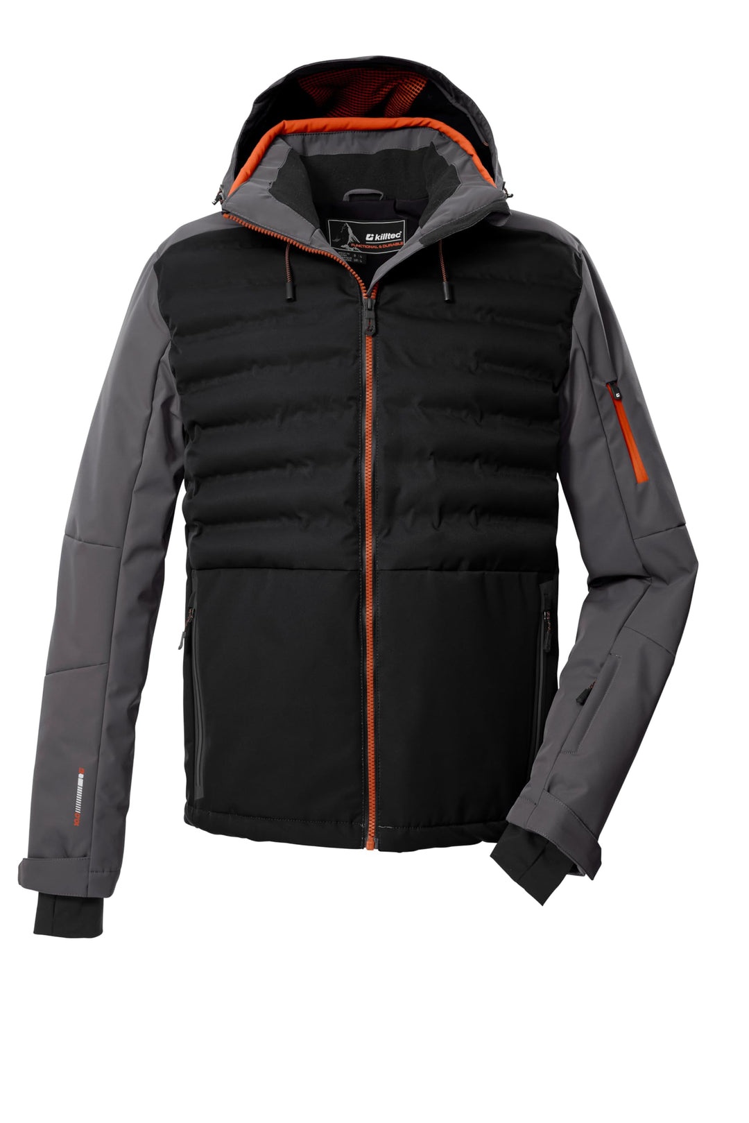 Killtec Herren Ksw 72 Mn Ski Jckt Hybridjacke/Steppjacke mit abzipbarer Kapuze und Schneefang S Schw