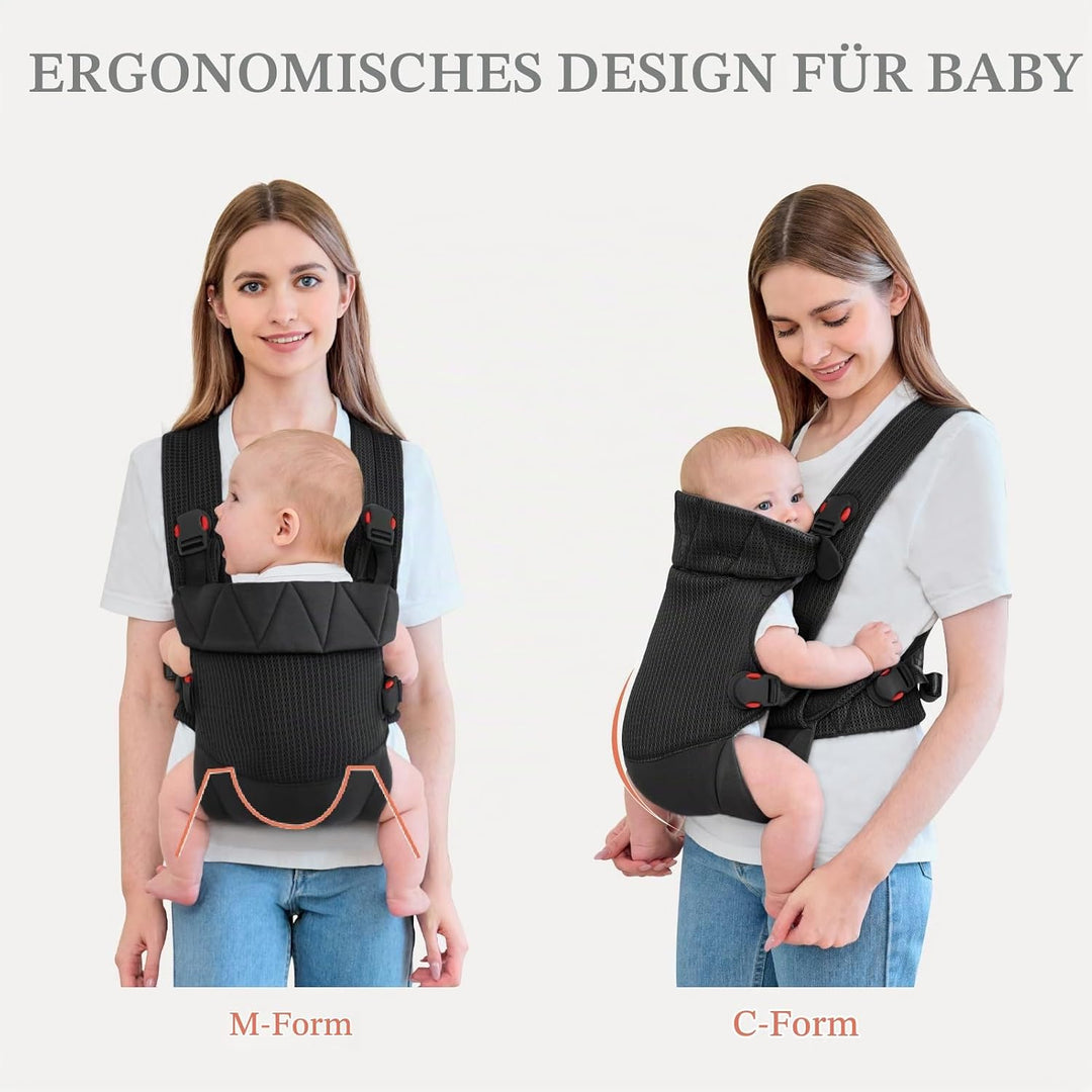 IULONEE Babytrage für Neugeborene Ergonomic Baby Carrier Tragbar Babytrage Vorne nach hinten tragen