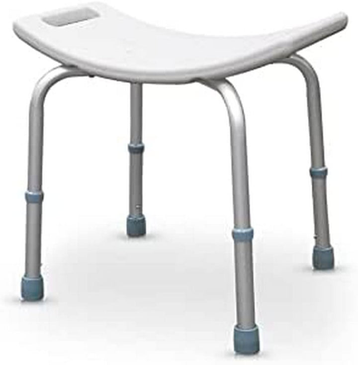 QUIRUMED Badezimmerhocker, höhenverstellbar, orthopädisch, PVC-Sitz, ergonomisch, rutschfeste Enden,