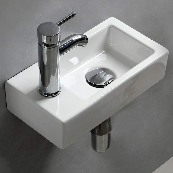 Waschbecken aus Keramik, Wandbefestigung, rechteckig, rechtshändig linke Hand Moderne, Moderne
