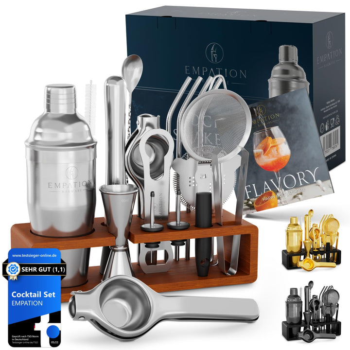 EMPATION Cocktail Set, 700ml Cobbler Cocktail Shaker aus Edelstahl, sicheres Ausgiessen &amp; kein Versc