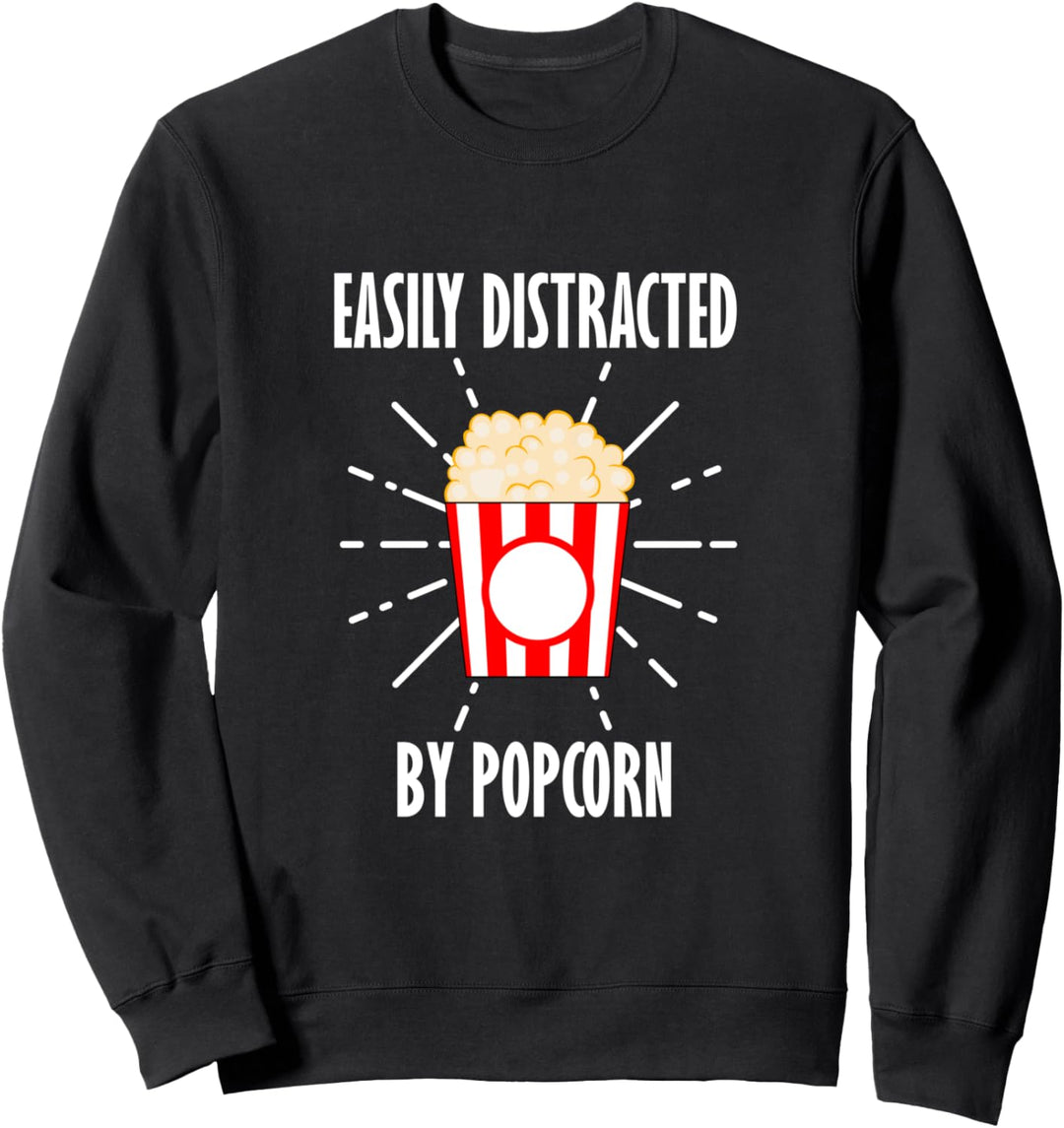 Abgelenkt durch Popcorn Filme Mais essen Sweatshirt