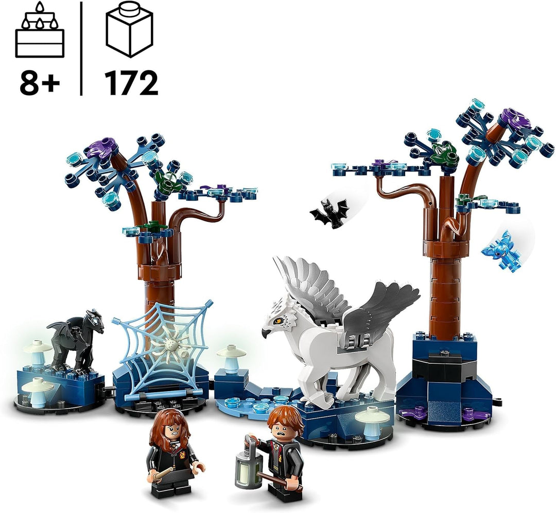 LEGO Harry Potter Der verbotene Wald: Magische Wesen Spielzeug mit Hermine und Ron-Figuren, Plus Fan