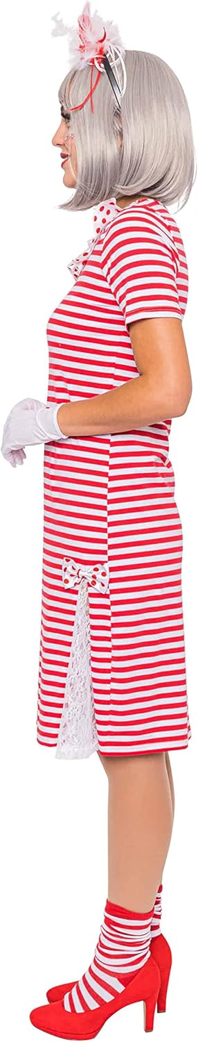 Deiters Ringelkleid mit Spitze rot/weiss XL