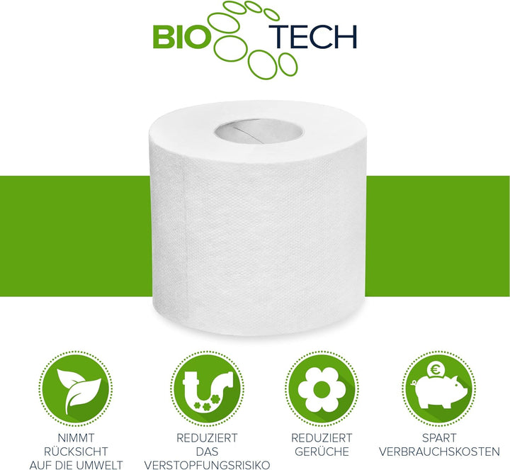 Papernet Bio Tech - Toilettenpapier (409040), 24 4er-Packungen reiner Papierrollen, Länge je 27,5 m,