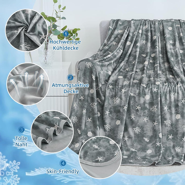 WONGS BEDDING Kühldecke Sommerdecke mit Japanische Arc-Chill Q-Max 0,43 Kühlfasern, Kühlende Decke f