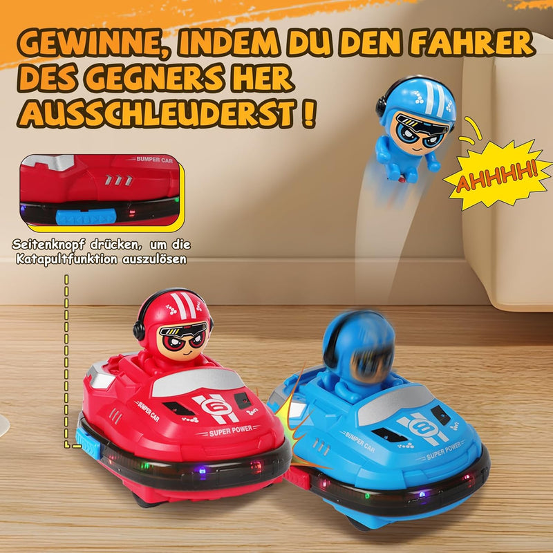 Fullware Mini RC Bumper Cars Autoscooter Ferngesteuertes Auto ab 3 4 5 6 7 8 Jahre RC Auto mit Katap